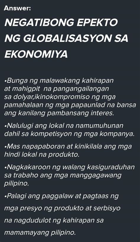 Ang Mga Negatibong Epekto Ng Problema Sa .